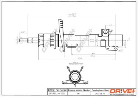 Drive+ Амортизатор (передній) Seat Ibiza V 1.2 08- (Газ) Drive+ DP1610.10.0011