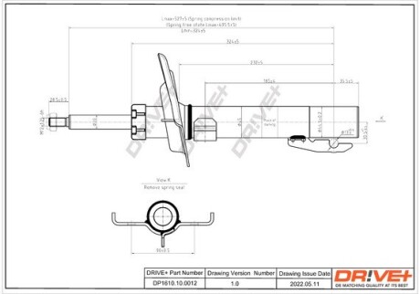 Drive+ Амортизатор (передній) Renault Scenic 03- (Газ) Drive+ DP1610.10.0012