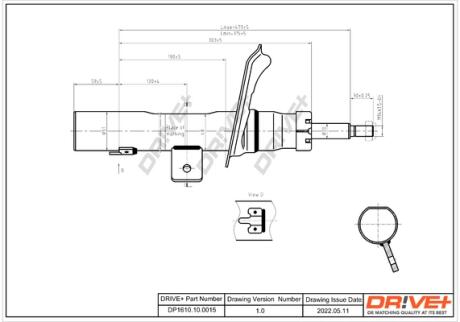Drive+ Амортизатор (передній) Citroen Berlingo/Peugeot Partner 02- (L) (Газ) Drive+ DP1610.10.0015