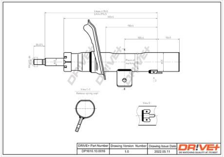 Drive+ Амортизатор (передній) Citroen Berlingo/Peugeot Partner 02- (R) (Газ) Drive+ DP1610.10.0016