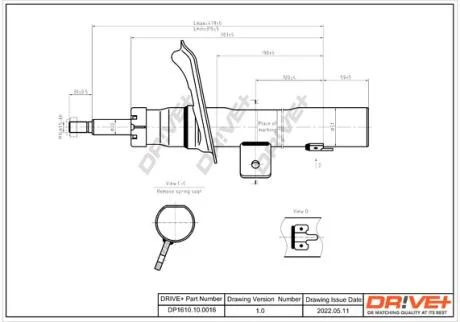 Амортизатор (передній) Citroen Berlingo/Peugeot Partner 02- (R) (Газ) Drive+ DP1610.10.0016