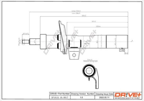 Drive+ Амортизатор (передній) VW Caddy 03- (D 55) (Газ) Drive+ DP1610.10.0017