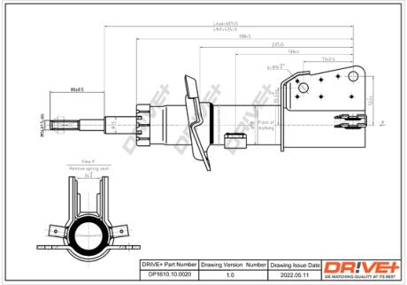 Drive+ Амортизатор (передній) Renault Trafic 01- (Газ) Drive+ DP1610.10.0020