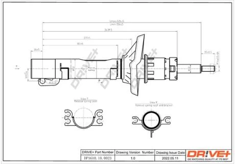 Амортизатор (передній) Skoda Octavia/VW Golf IV 97- (Газ) Drive+ DP1610.10.0023
