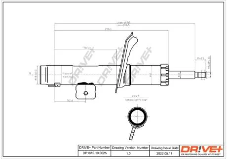 Амортизатор (передній) Citroen Berlingo/Peugeot Partner 96- (R) (Газ) Drive+ DP1610.10.0025