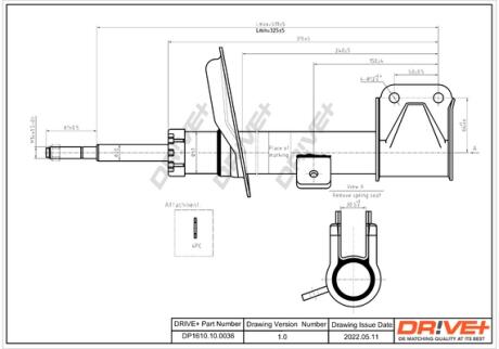 Drive+ Амортизатор (передній) Citroen C4 04-/Peugeot 307 00- (L/R) Drive+ DP1610.10.0036