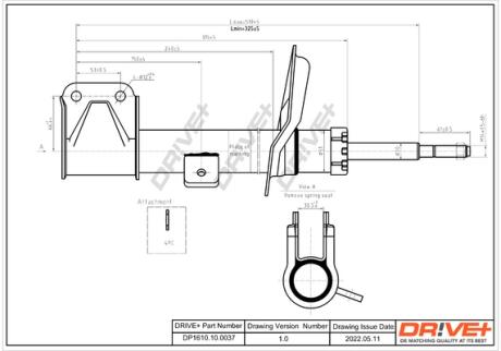 Drive+ Амортизатор (передній) Citroen C4 04-/Peugeot 307 00- (L/R) Drive+ DP1610.10.0037