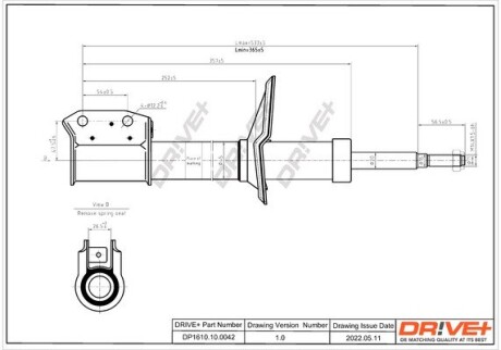 Drive+ Амортизатор (передній) Dacia /Renault Logan MCV 04- (Газ) Drive+ DP1610.10.0042