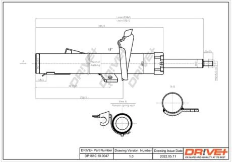 Амортизатор (передній) Ford Focus 03- (L) (Газ) Drive+ DP1610.10.0047