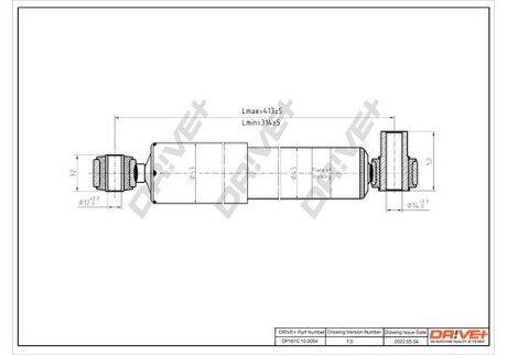 Drive+ Амортизатор (передній) Renault Master/Opel Movano 98-10 (Газ) Drive+ DP1610.10.0054