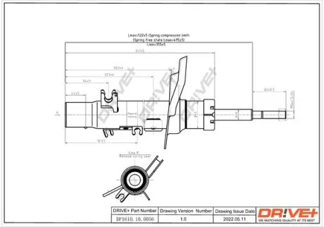 Амортизатор (передній) PEUGEOT 208 12- FL *Ф=47ММ Drive+ DP1610.10.0056