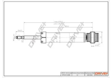Амортизатор (задній) Skoda Fabia 99-07 (Газ) Drive+ DP1610.10.0059