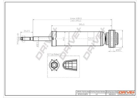 Drive+ Амортизатор (задній) Citroen C4/ Peugeot 307 00-11 (Газ) Drive+ DP1610.10.0073