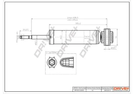 Амортизатор (задній) Citroen C4/ Peugeot 307 00-11 (Газ) Drive+ DP1610.10.0073