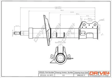 Амортизатор (передній) Citroen Nemo/Peugeot Bipper 08- (R) (Газ) Drive+ DP1610.10.0075