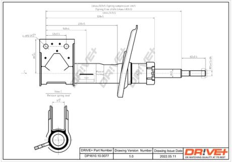 Drive+ Амортизатор (передній) правий 3008 Drive+ DP1610.10.0077