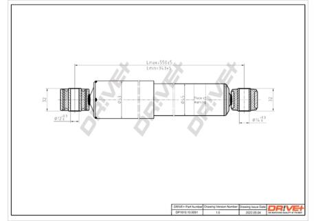 Drive+ Амортизатор (передній) Citroen Nemo/Peugeot Bipper 08- (R) (Газ) Drive+ DP1610.10.0091