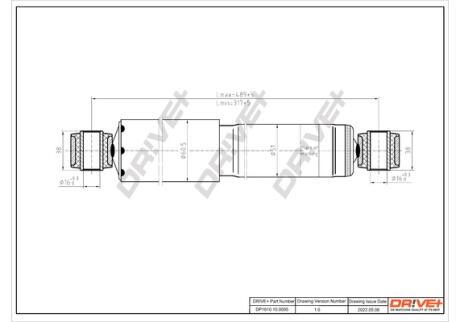 Drive+ Амортизатор (задній) Fiat Ducato (14) 94- (ГАЗ) Drive+ DP1610.10.0095