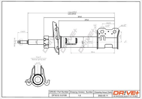 Drive+ Амортизатор (задній) VW T5 03- (ГАЗ) Drive+ DP1610.10.0108