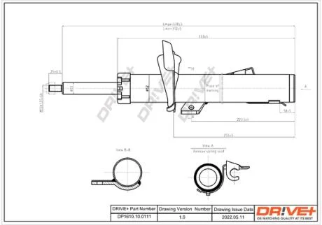 Амортизатор (передній) Ford Focus 03- (R) (Газ) Drive+ DP1610.10.0111