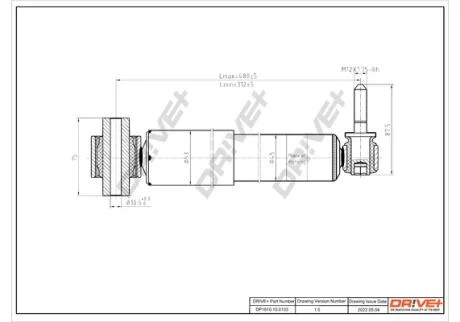 Амортизатор (задній) Renault Megane II 02- (Газ) Drive+ DP1610.10.0133