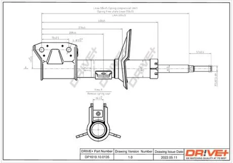 Амортизатор (передній) Dacia Duster 1.5 CDI 10- (Газ) Drive+ DP1610.10.0135