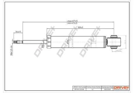 Амортизатор (задній) Ford Fiesta 01-08 Drive+ DP1610.10.0148