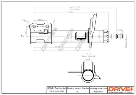 Амортизатор (передній) Opel Astra H 03- (L) (Газ) Drive+ DP1610.10.0157