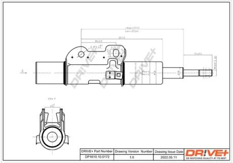 Амортизатор (передній) MB Sprinter 509-519CDI/ VW Crafter 30-50 06- (Газ) Drive+ DP1610.10.0172