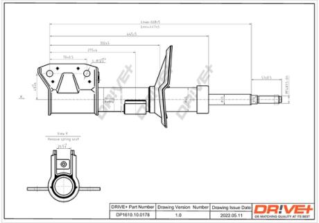 Drive+ Амортизатор (задній) Renault Duster 1.5dCi 10- (4X4) (Газ) Drive+ DP1610.10.0178