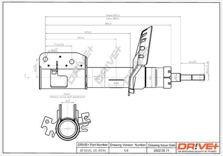 Drive+ Амортизатор (передній) Citroen Jumpy/Fiat Scudo/Peugeot Expert 07- (L) (Газ) Drive+ DP1610.10.0191