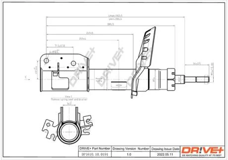 Амортизатор (передній) Citroen Jumpy/Fiat Scudo/Peugeot Expert 07- (L) (Газ) Drive+ DP1610.10.0191