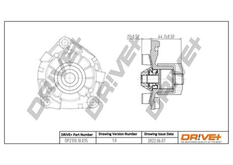 Насос охолоджуючої рідини (аналог ОЕ 46804051 Drive+ DP2310.10.035