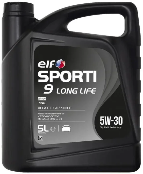 Масла моторные SPORTI 9 LONG LIFE 5W-30 (Канистра 5л) ELF 214251 (фото 1)