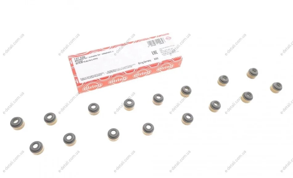 Комплект сальників клапанів 16 шт Hyundai/Kia/TOYOTA 6x10,8/13,6x10,3 (вир-во Elring) ELRING 137.030 (фото 1)