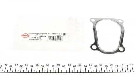 Прокладка трубы выхлопной Renault Kangoo 1.9 dTi 00- ELRING 735.950