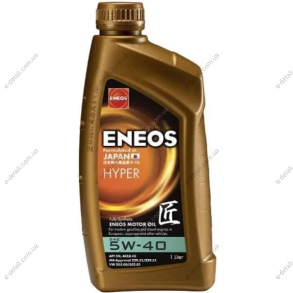Масло ДВС 5W-40 ENEOS HYPER API SN, ACEA C3, GM Dexos 2, 1л, синт. Eneos EU0031401N (фото 1)