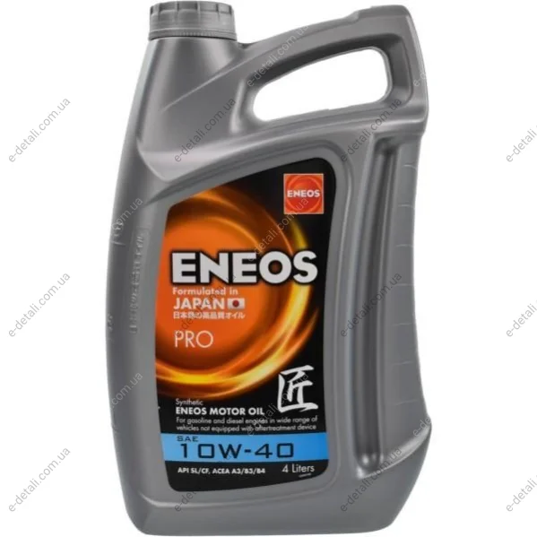 Масло ДВС 10W-40 ENEOS PRO API SL/CF, ACEA A3/B4, 4л, п/синт. Eneos EU0040301N (фото 1)