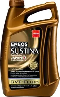 Олія трансміс. ENEOS SUSTINA CVT-Fluid (для варіаторів з металевим ременем та ланцюгом), 4л, синт. Eneos EU0109301N