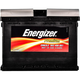 Аккумулятор 63Ah-12v Prem. Energizer 563 400 061