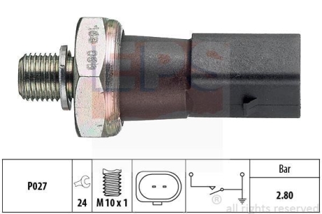 AUDI датчик тиску мастила A4/A5/A6/A8 2,8-3,2FSI 06-. EPS 1.800.185 (фото 1)