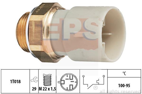 OPEL датчик включення вентил. Ascona,Vectra (100-95~C) EPS 1.850.147 (фото 1)