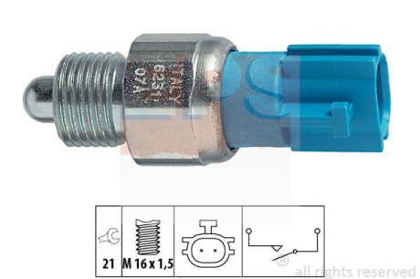 RENAULT вимикач світла заднього ходу (синій) Megane 02-, NISSAN Almera, Primera, Qashqai, X-Trail. EPS 1.860.231 (фото 1)