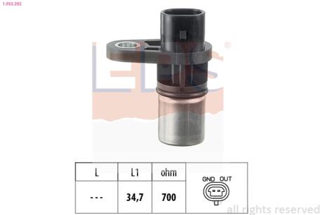 OPEL датчик обертів двигуна Astra G,Vectra B/C,Zafira A/B 2.2 00- EPS 1.953.292
