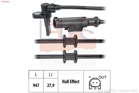 Датчик ABS DB Sprinter 06- EPS 1.960.203