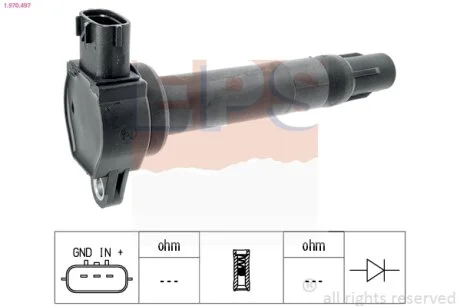 MITSUBISHI Котушка запалювання Lancer X 08-,Outlander 06-,ASX 10-,Citroen C-Crosser,Peugeot 1.8/2.4 EPS 1.970.497