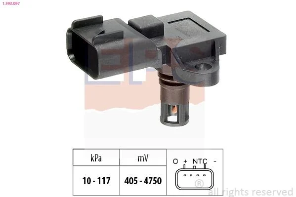 LANDROVER датчик тиску во впускному колекторі Range Rover 4,2 -12, FORD C-Max, Focus EPS 1.993.097 (фото 1)
