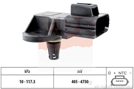 Датчик тиску і температури VOLVO S40/V50, FORD C-Max, S-Max, Focus 1,8/2,0 04-, Mondeo 1,8/2,0 00-. EPS 1.993.100