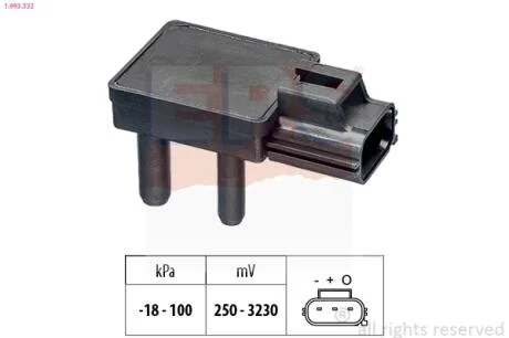 LAND ROVER датчик тиск.наддуву Range Rover 3,6-4,4D -12, Discovery 2,7-3,0TD 09- EPS 1.993.332