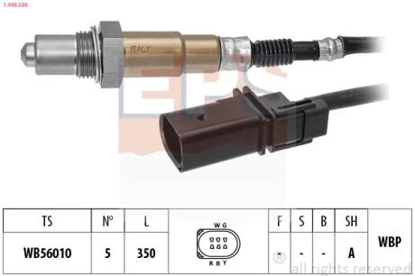 KIA Лямбда-зонд OPTIMA (JF) 2.0 T-GDi 15-19, OPTIMA Sportswagon (JF) 2.0 T-GDi 16-19 EPS 1.998.588